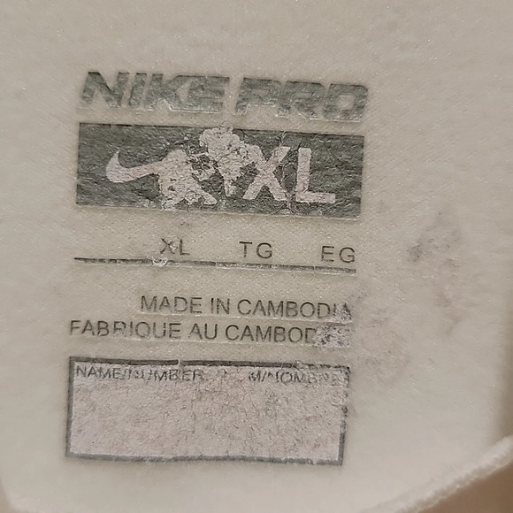 Nike Pro Fit White Long Sleeve Training Shirt Size XL - Picture 3 of 10